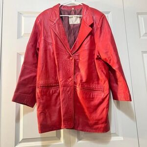 Red leather jacket